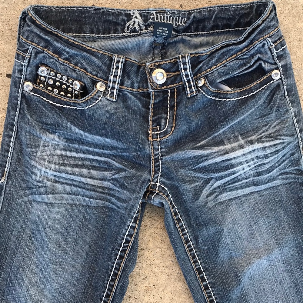 Antique Rivet Jeans - Size 1/25 - Picture 2 of 12